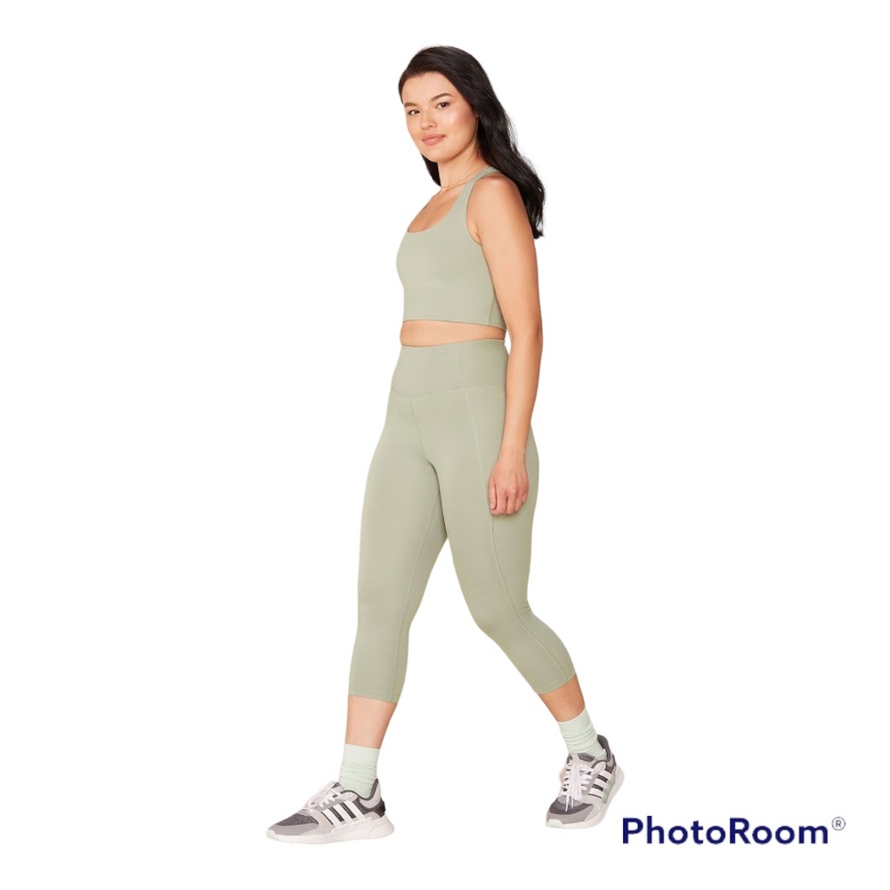 Girlfriend Collective Sz Small High Waisted Compressive Leggings in Agave